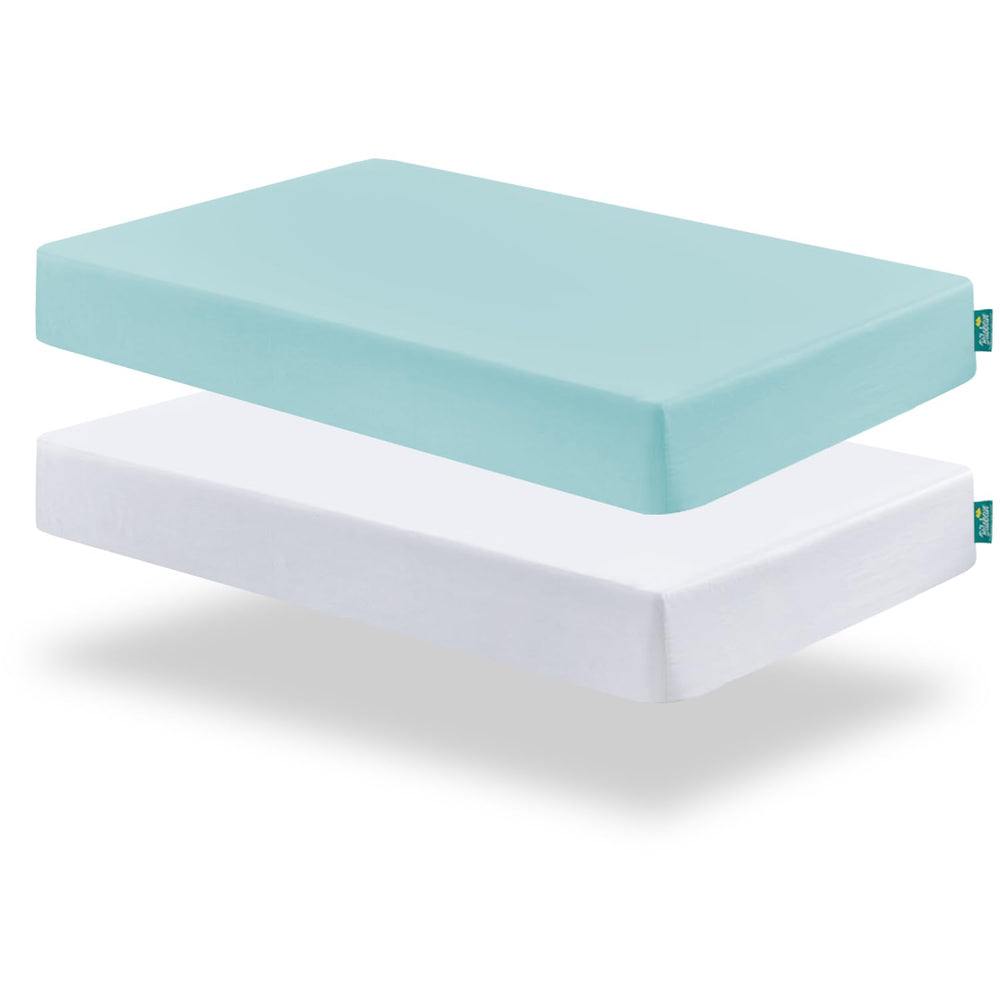 Biloban pack and play sheets two-pack with snug elastic fit on Graco playards