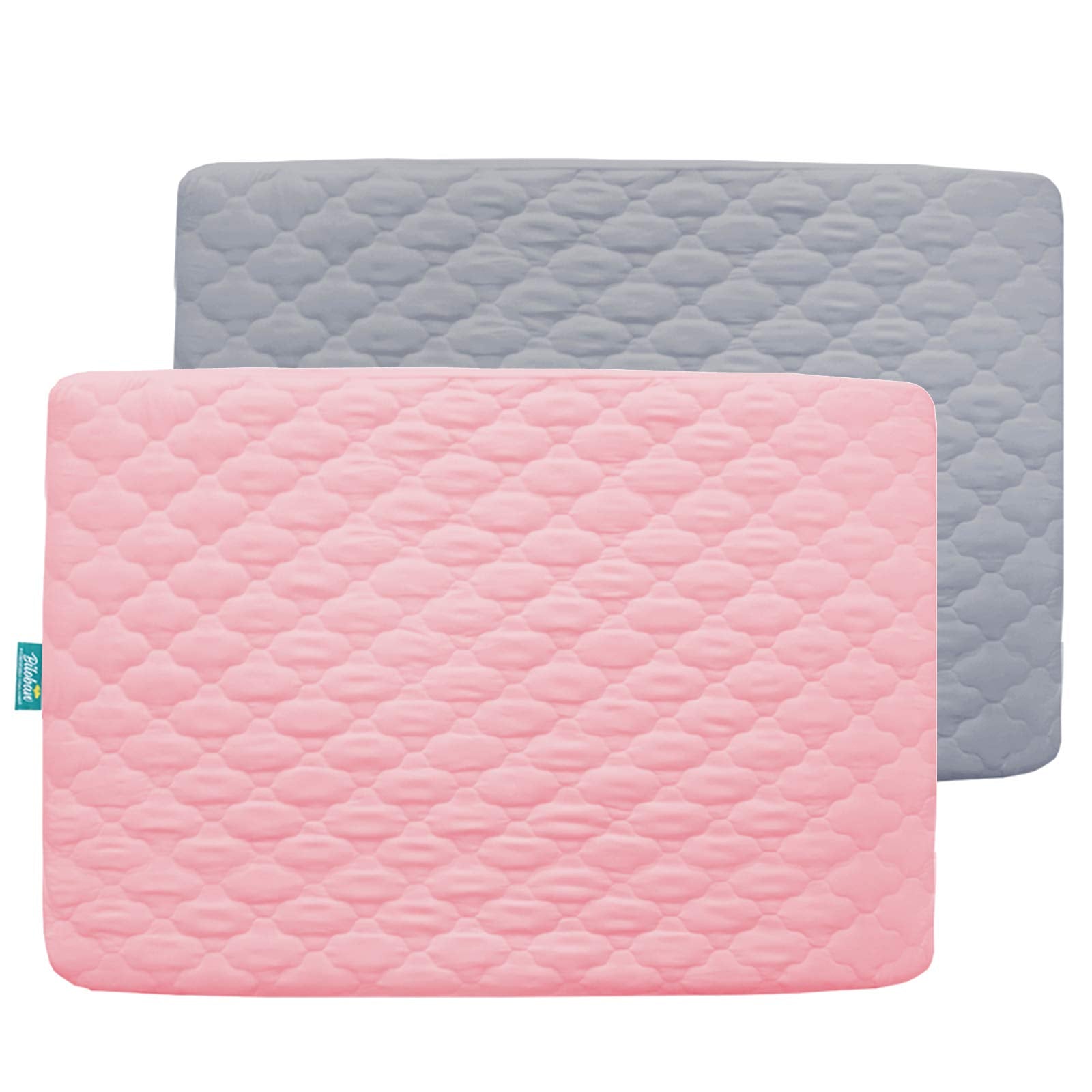 Biloban pack-n-play mattress protector with soft fabric for baby comfort.