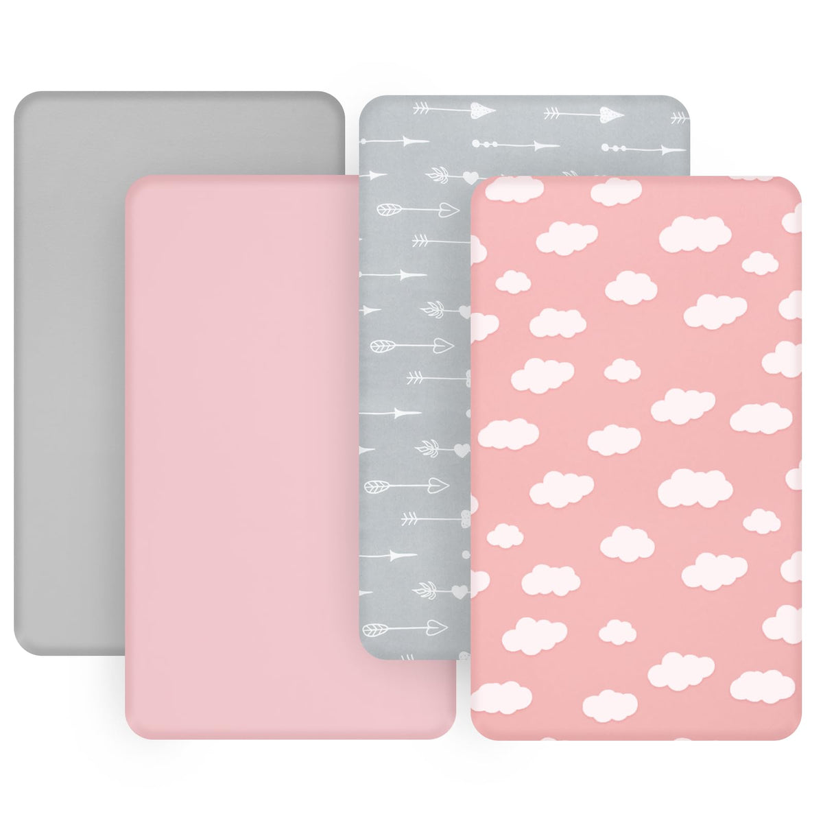 Biloban pack-n-play sheet elastic-fit grey provides snug surface for travel cribs