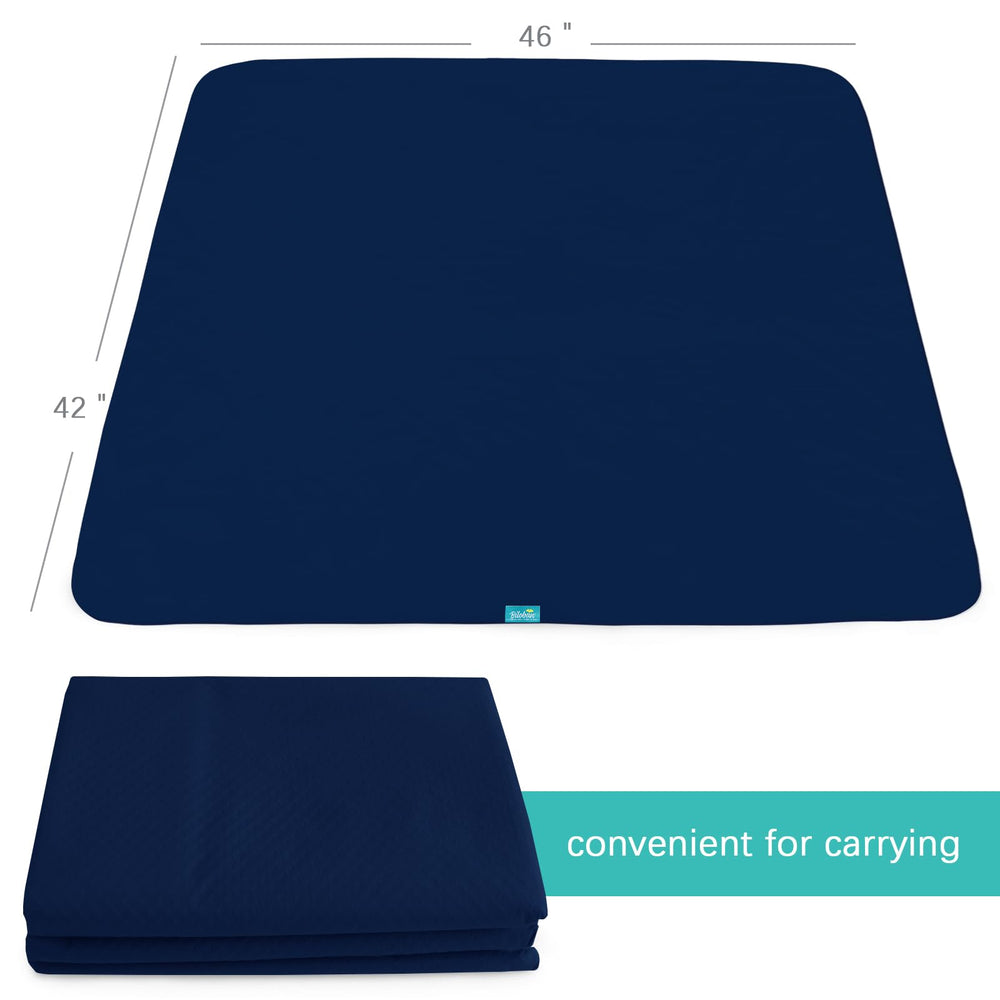 Biloban splat mat is wipe-clean and machine washable for easy cleanup.