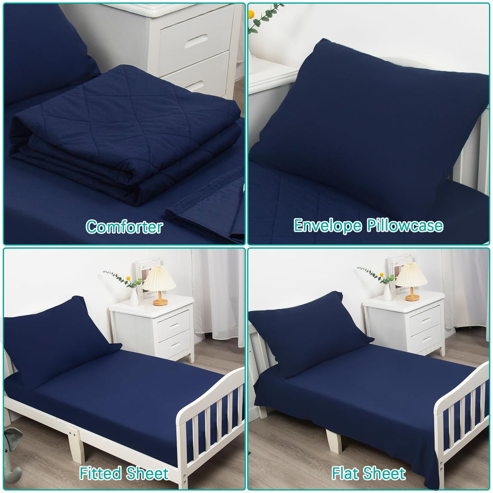 Biloban navy blue bedding color suits any kids room