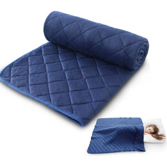 Biloban toddler comforter in navy soft fabric provides gentle warmth for sensitive skin.