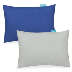 Biloban toddler pillowcase in gray and navy with envelope closure for secure use