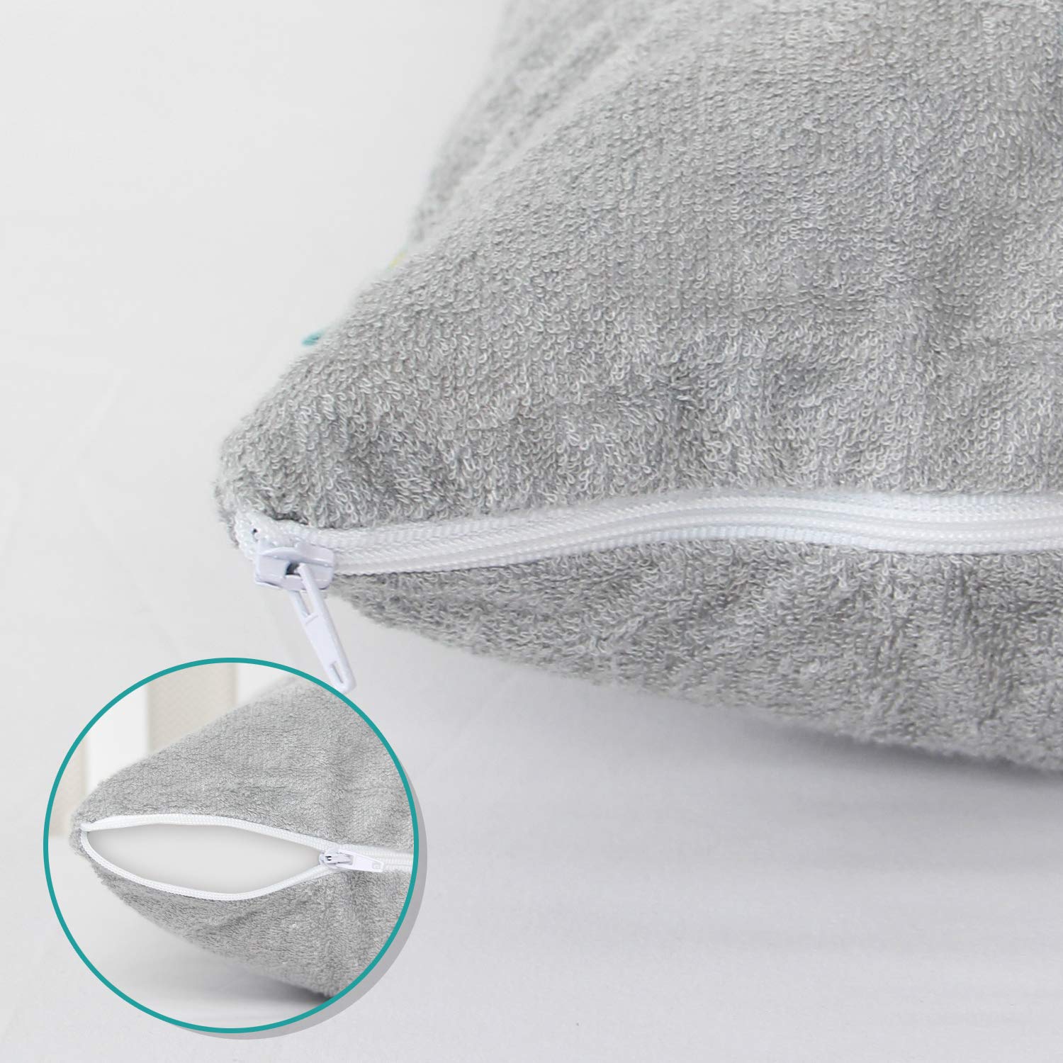 Biloban protector fits 13x18 and 14x19 toddler pillows securely.