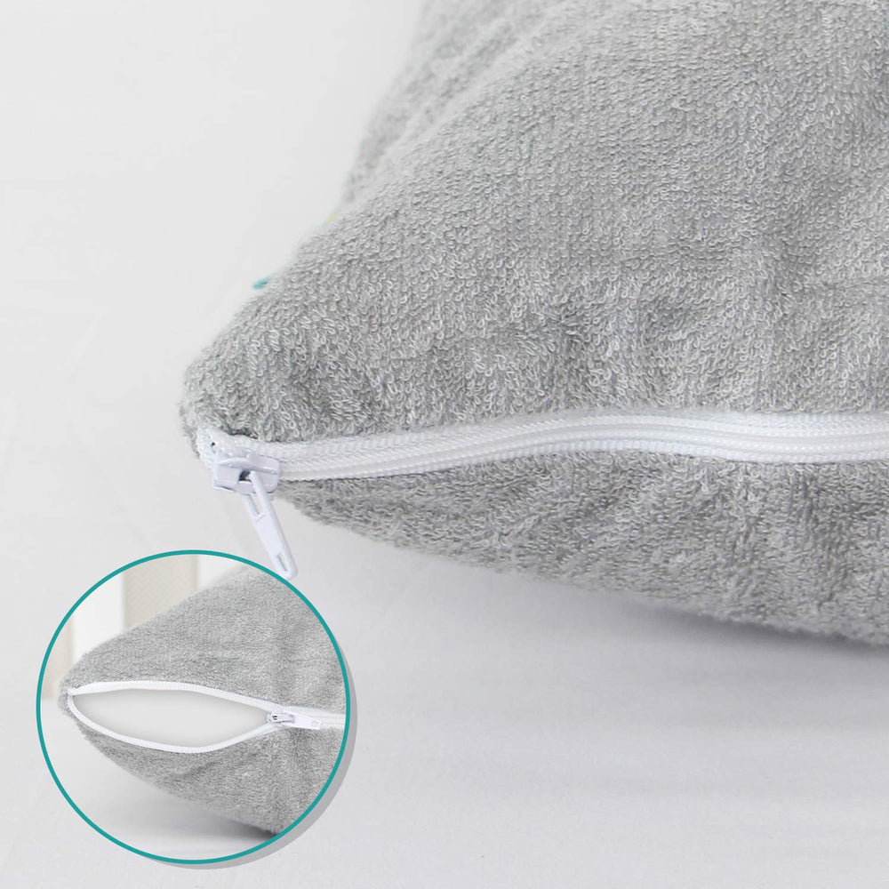 Biloban protector fits 13x18 and 14x19 toddler pillows securely.