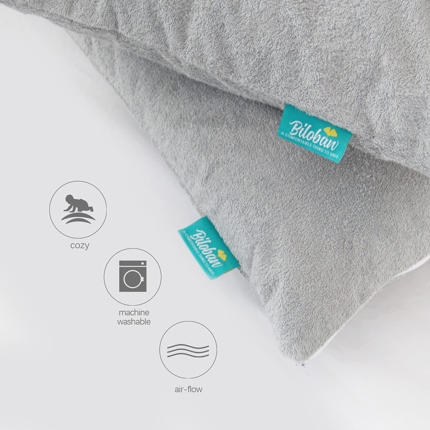 Biloban toddler protector works with travel pillows and keeps them clean.