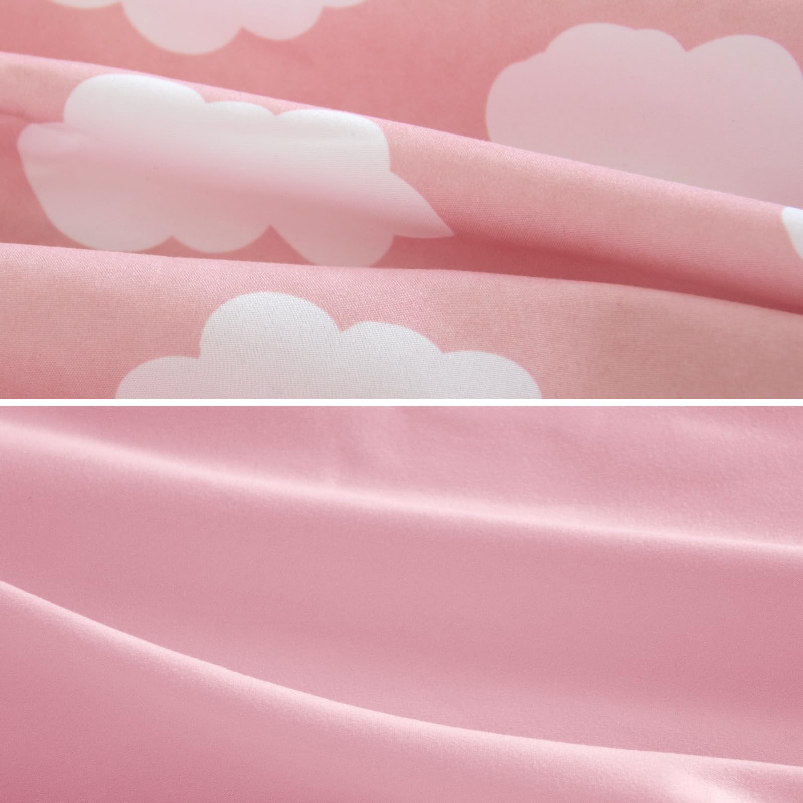 Biloban Pink Cloud sheets show an elastic-fit design to prevent slipping.