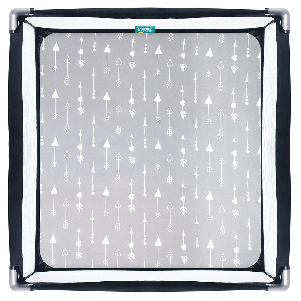 Biloban travel-ready sheets ideal for portable playards during trips.