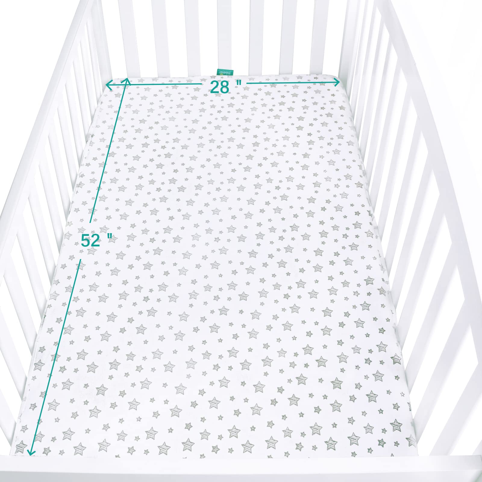 Biloban two-pack crib sheets emphasized for convenient spare coverage