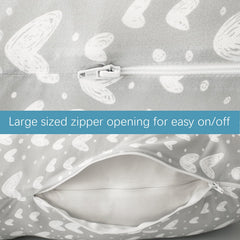 Biloban U-shaped pillow cover zipper close-up for easy on/off.