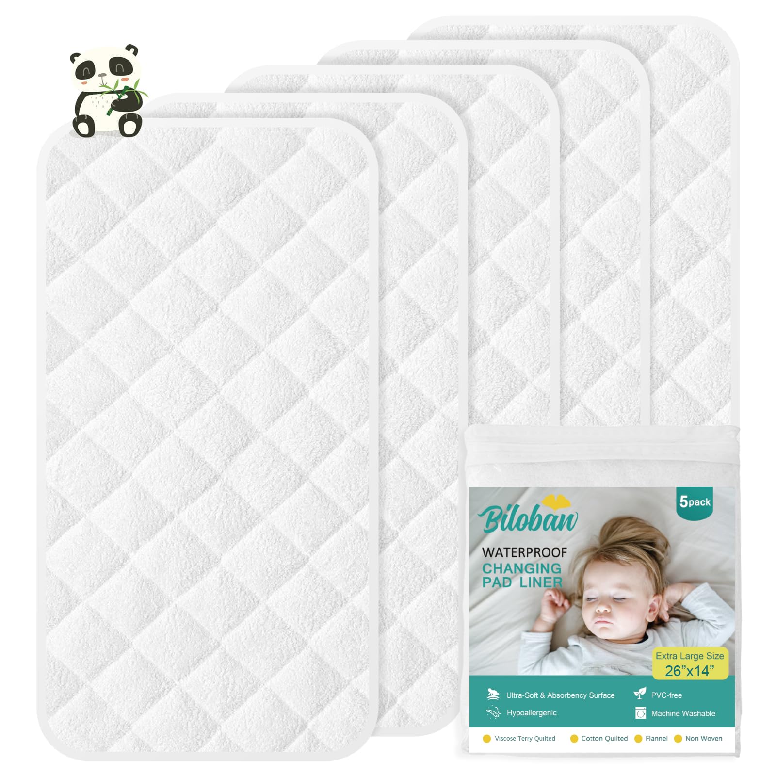 Biloban viscose terry surface close-up highlighting plush texture for gentle diaper changes.