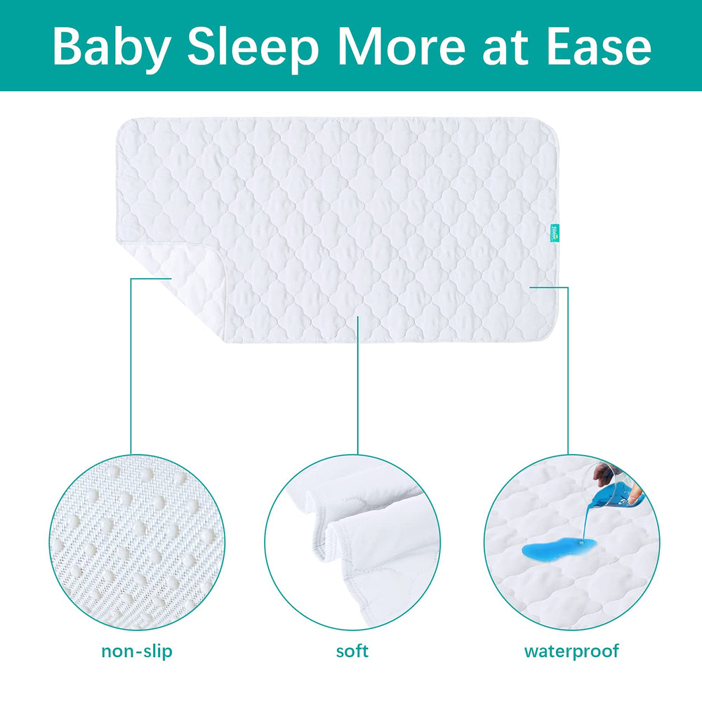 Biloban waterproof bed pad blocks leaks while protecting the crib mattress