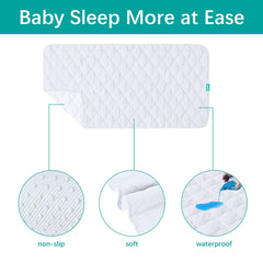 Biloban waterproof bed pad blocks leaks while protecting the crib mattress