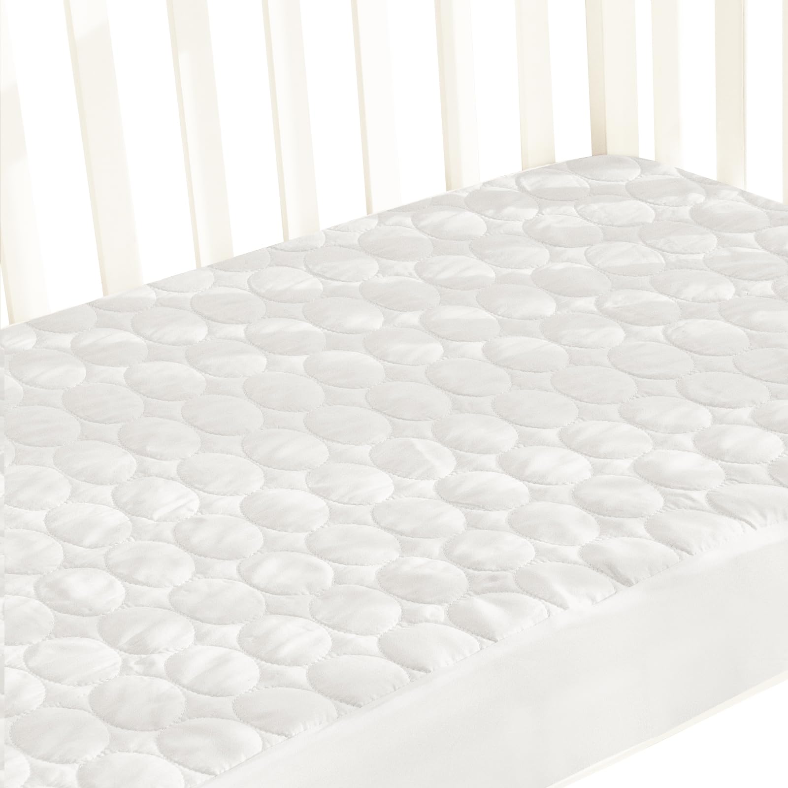 Biloban waterproof crib mattress protector guards against leaks for peaceful sleep