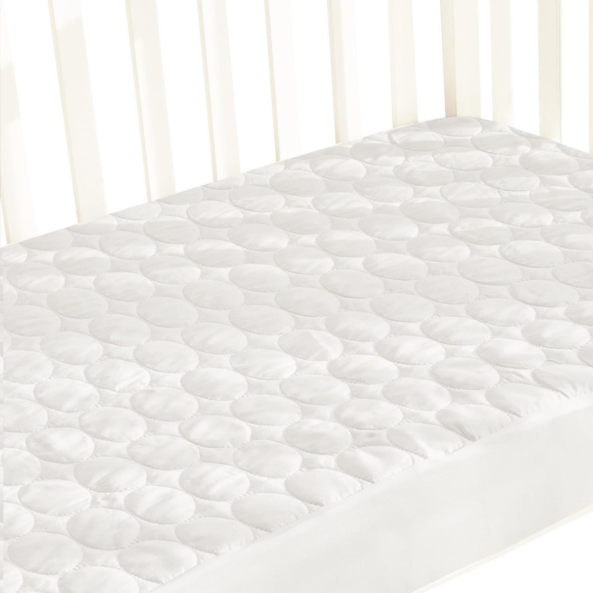 Biloban waterproof crib mattress protector guards against leaks for peaceful sleep