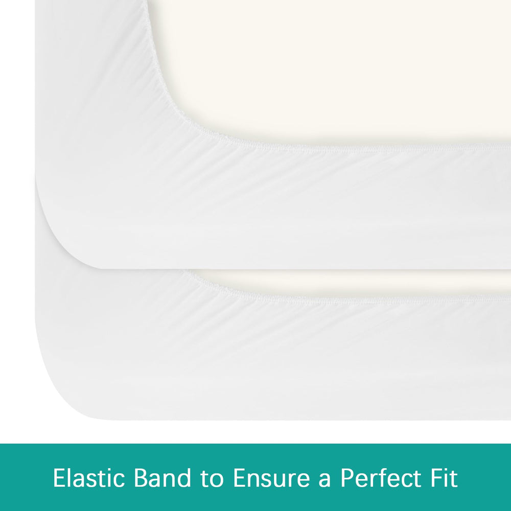 Biloban waterproof crib sheet protecting crib mattress from spills