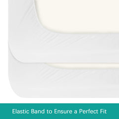Biloban waterproof crib sheet protecting crib mattress from spills
