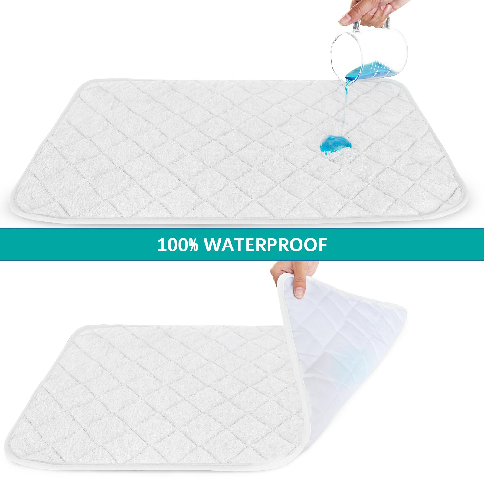 Biloban waterproof layer detail for spill protection during diaper changes.