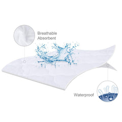 Biloban waterproof and machine washable mattress pad withstands frequent spills