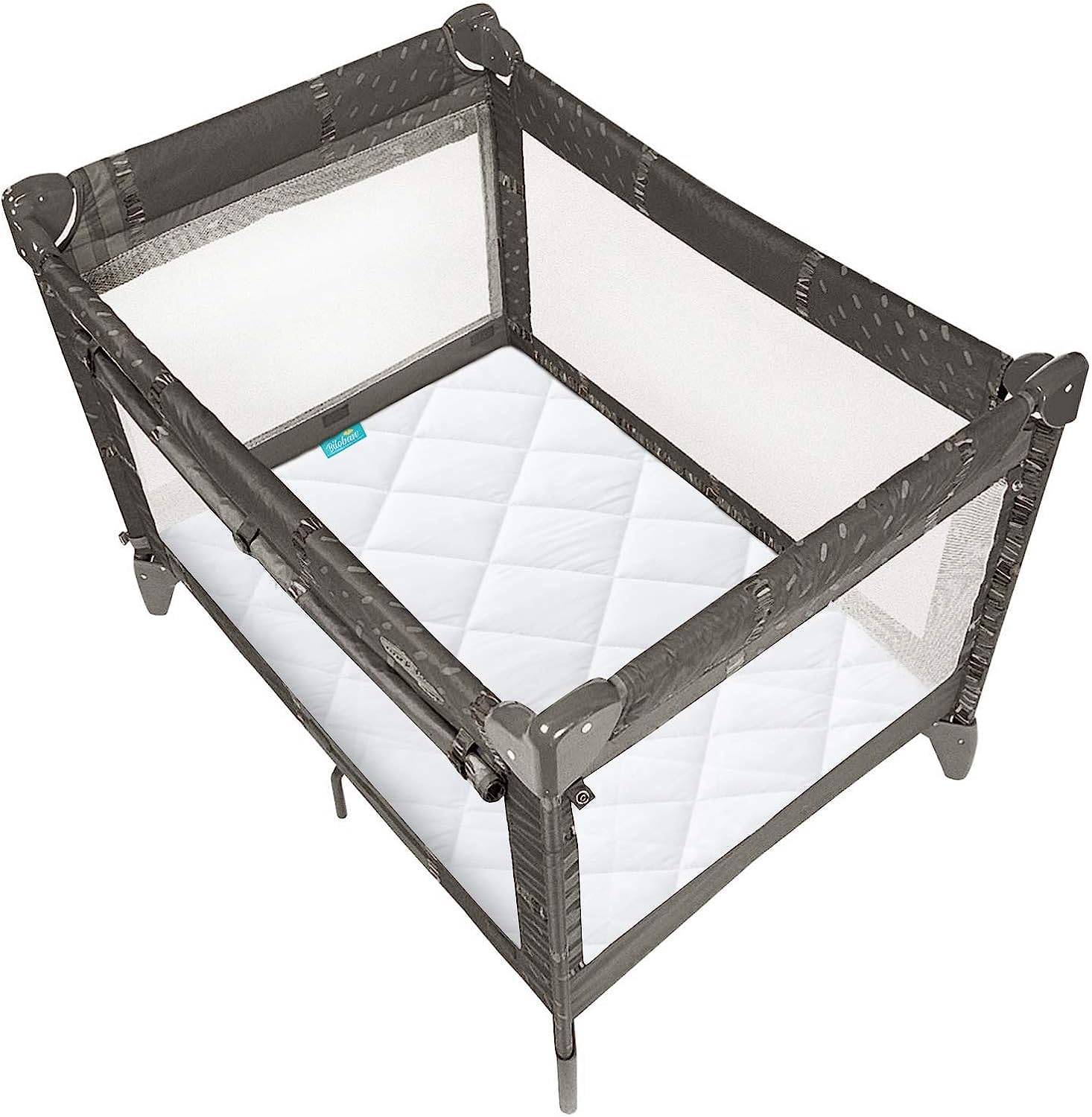 Biloban zippered mini crib protector pack n play fit on a mattress