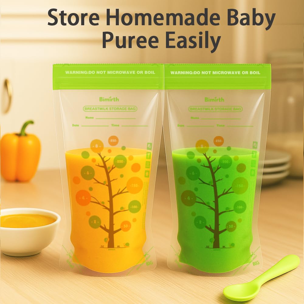 Bimirth self-standing bags help maintain organized, space-efficient freezer storage.