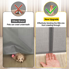 Bingguz 130 inch extra wide gate extends across large openings for pets.