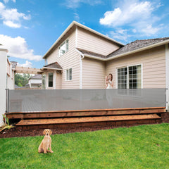 Bingguz 195-inch gate fully extended for wide openings, enabling flexible barrier.
