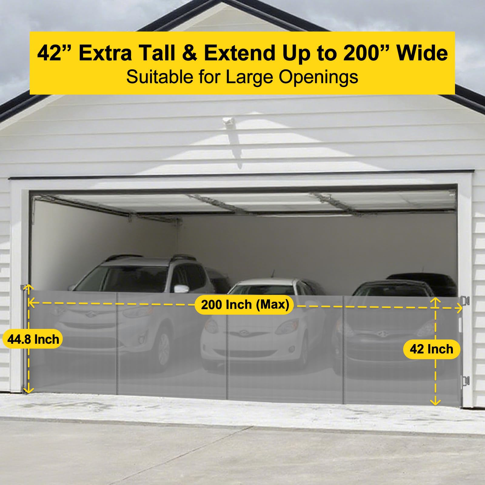 Bingguz 200-inch wide retractable gate spans large openings.