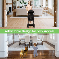 Bingguz 33-inch tall gate in a wide doorway for open spaces.