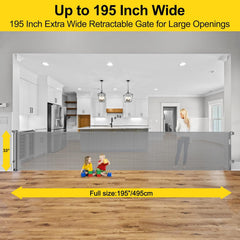 Bingguz 33-inch tall gate side view with slim profile and clear passage.