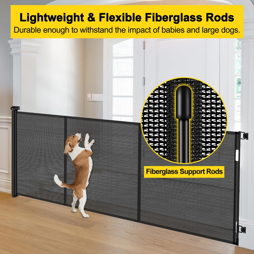 Bingguz 42-inch tall and 200-inch wide gate shown for wide openings and strong protection.