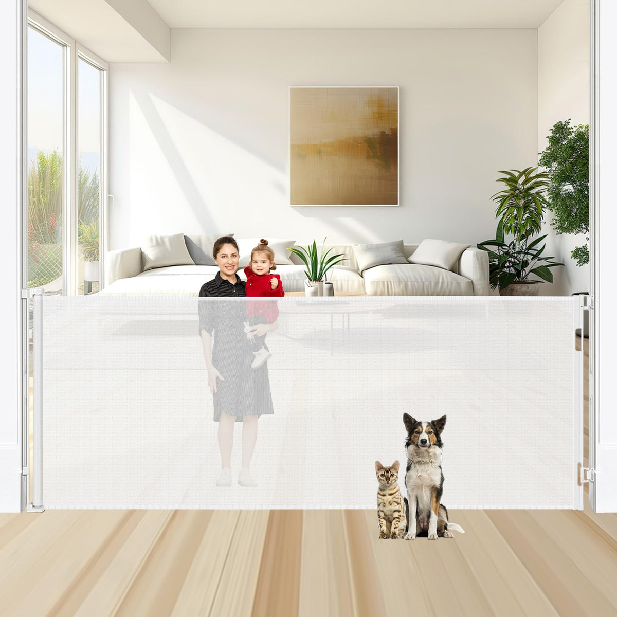 Bingguz 48-inch tall gate extended width for wide openings with safety in mind.