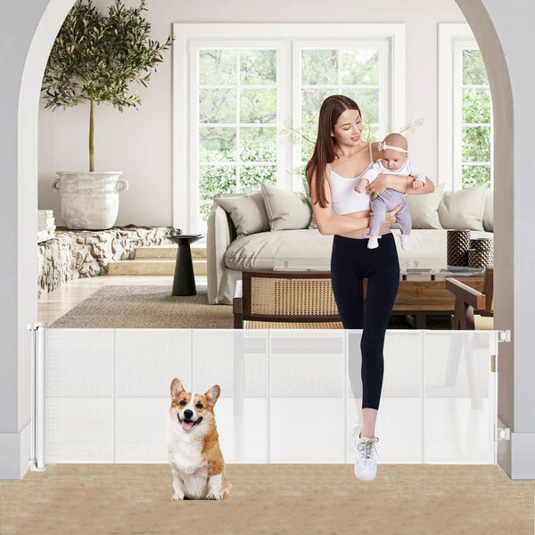 Bingguz 24-inch tall gate installed on a doorway, easy for adults to pass over