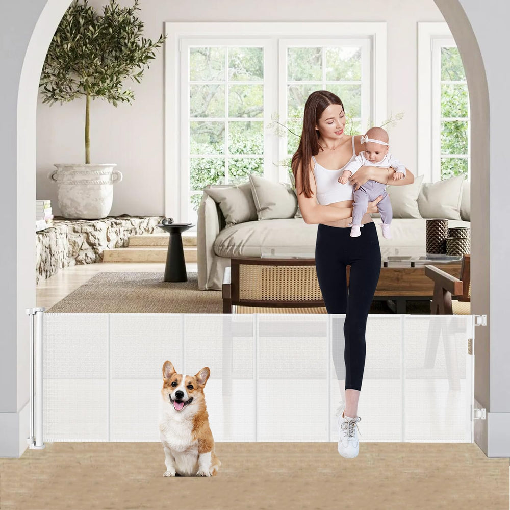 Bingguz 24-inch tall gate installed on a doorway, easy for adults to pass over