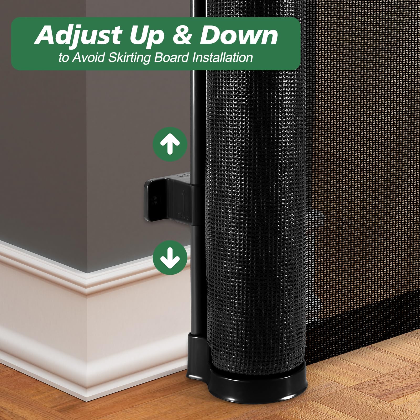 Bingguz baseboard-adjustable gate fits various baseboards for clean appearance