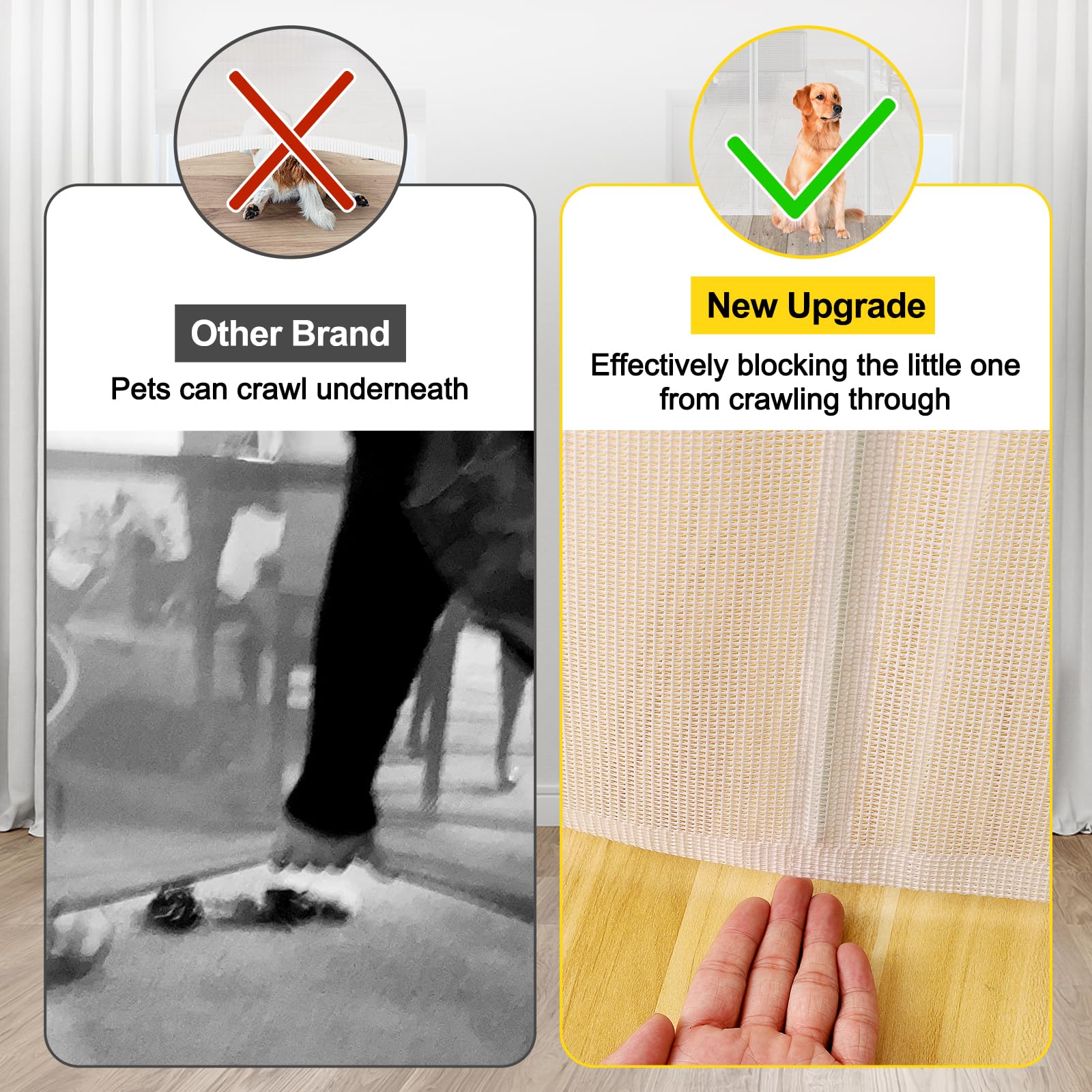 Bingguz fiberglass rods upgrade keeps mesh taut for added security.