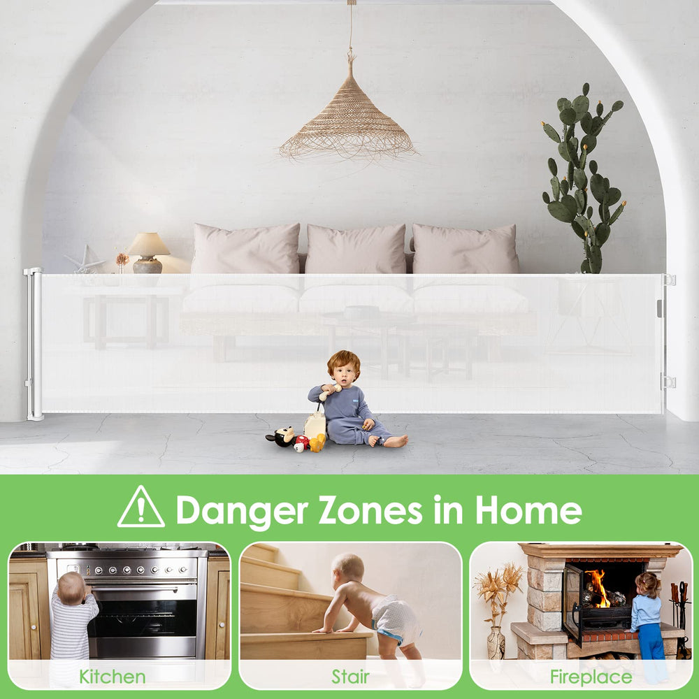 Bingguz gate used between kitchen and living room in a busy home.