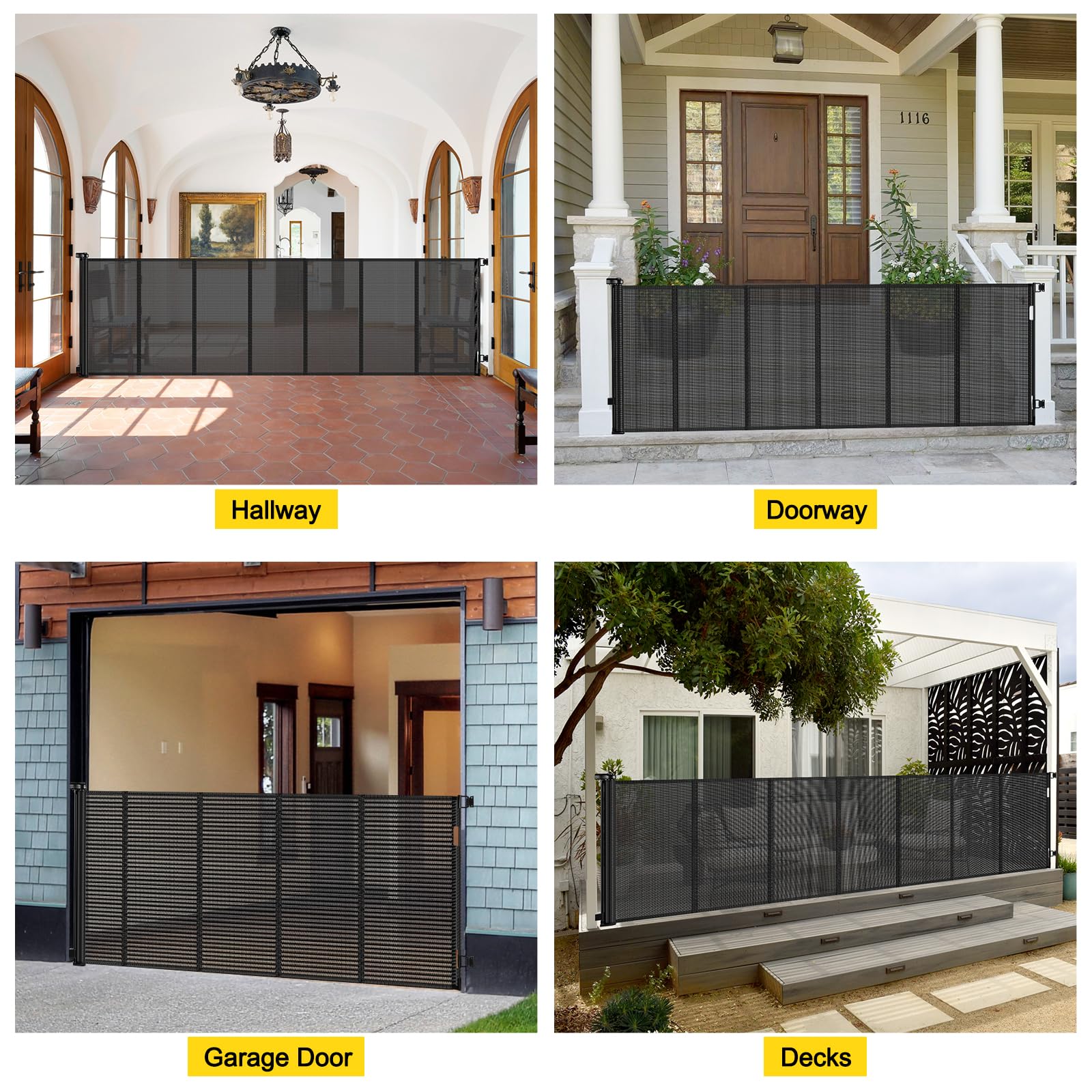 Bingguz indoor and outdoor gate ideal for stairs, doorways, and patios.