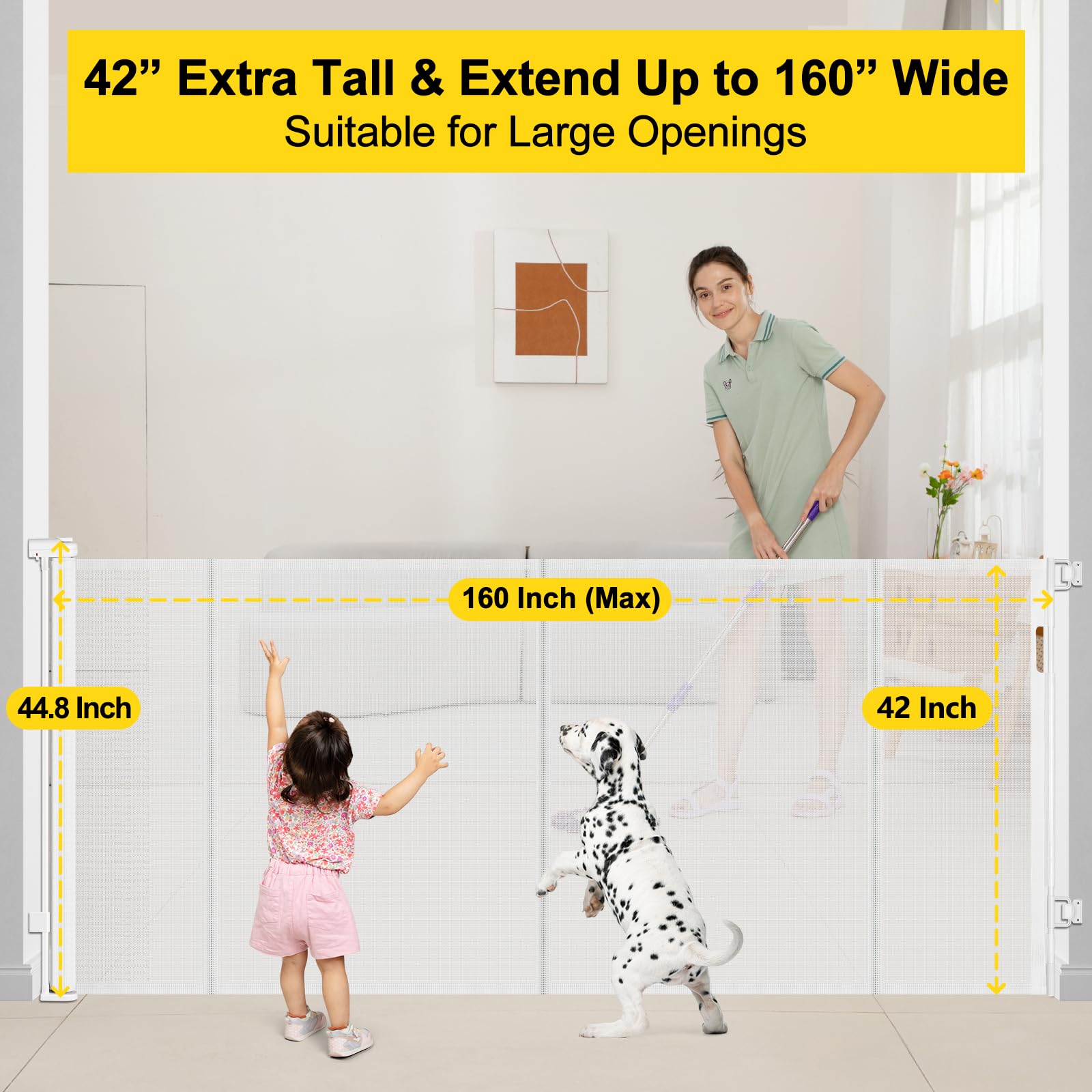 Bingguz indoor-outdoor gate suitable for doors, patios, and stairs.