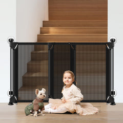 Bingguz no-drill baby gate on stairs with adjustable width for wide openings
