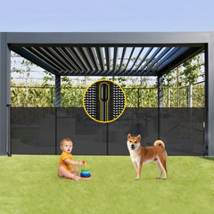 Bingguz reinforced bottom no-gap gate secures openings for babies and pets.