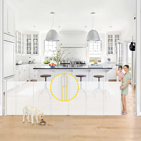 Bingguz reinforced gate assembly secures wide openings for safety.