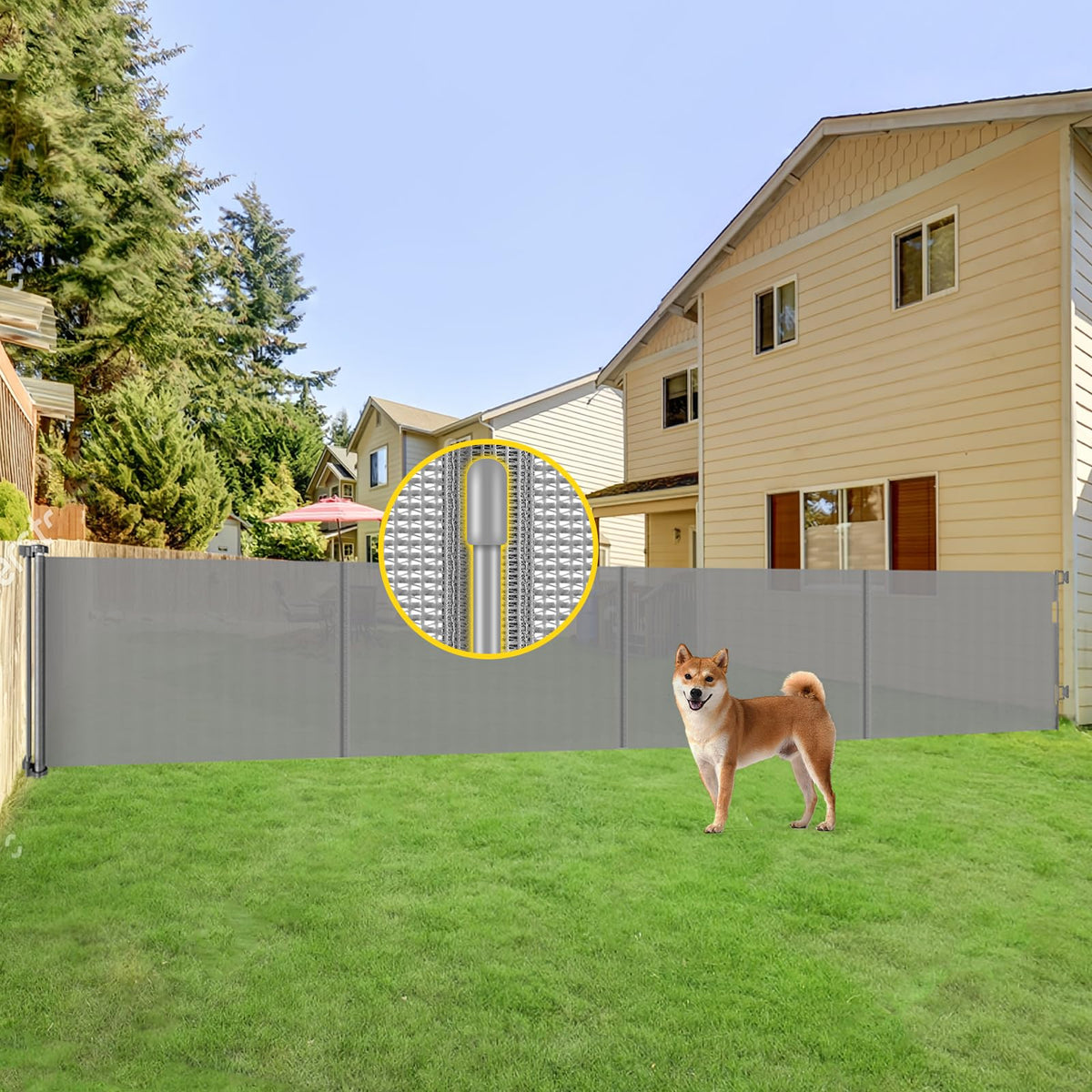Bingguz reinforced gate bottom detail showing no gaps for pets.
