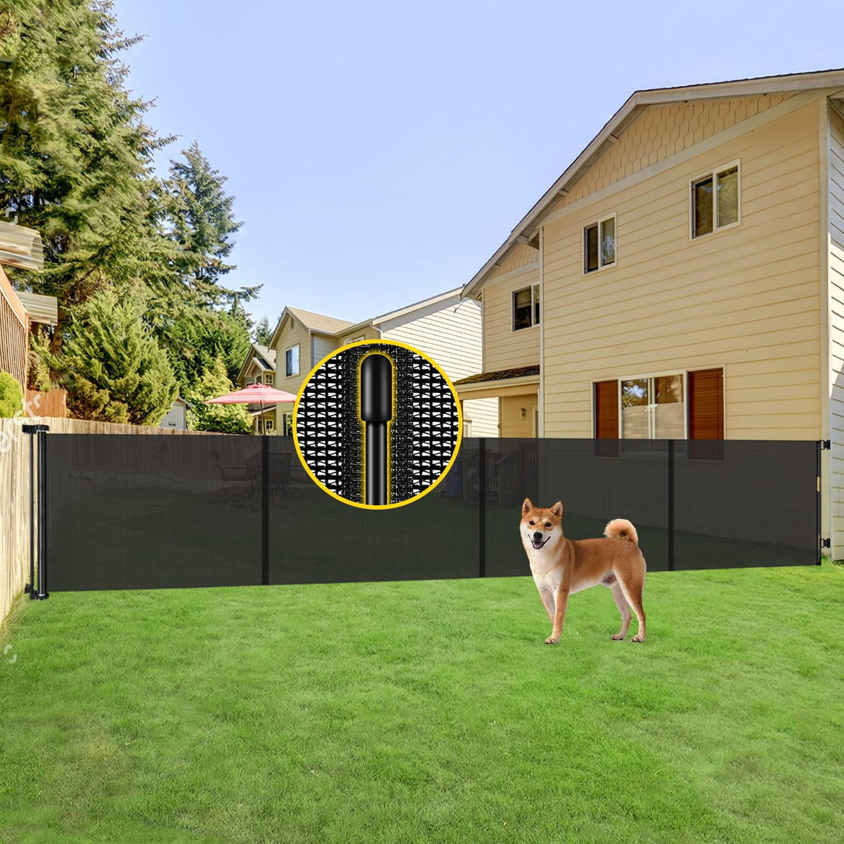 Bingguz reinforced gate bottom-no-gaps design keeps babies and pets from crawling under.