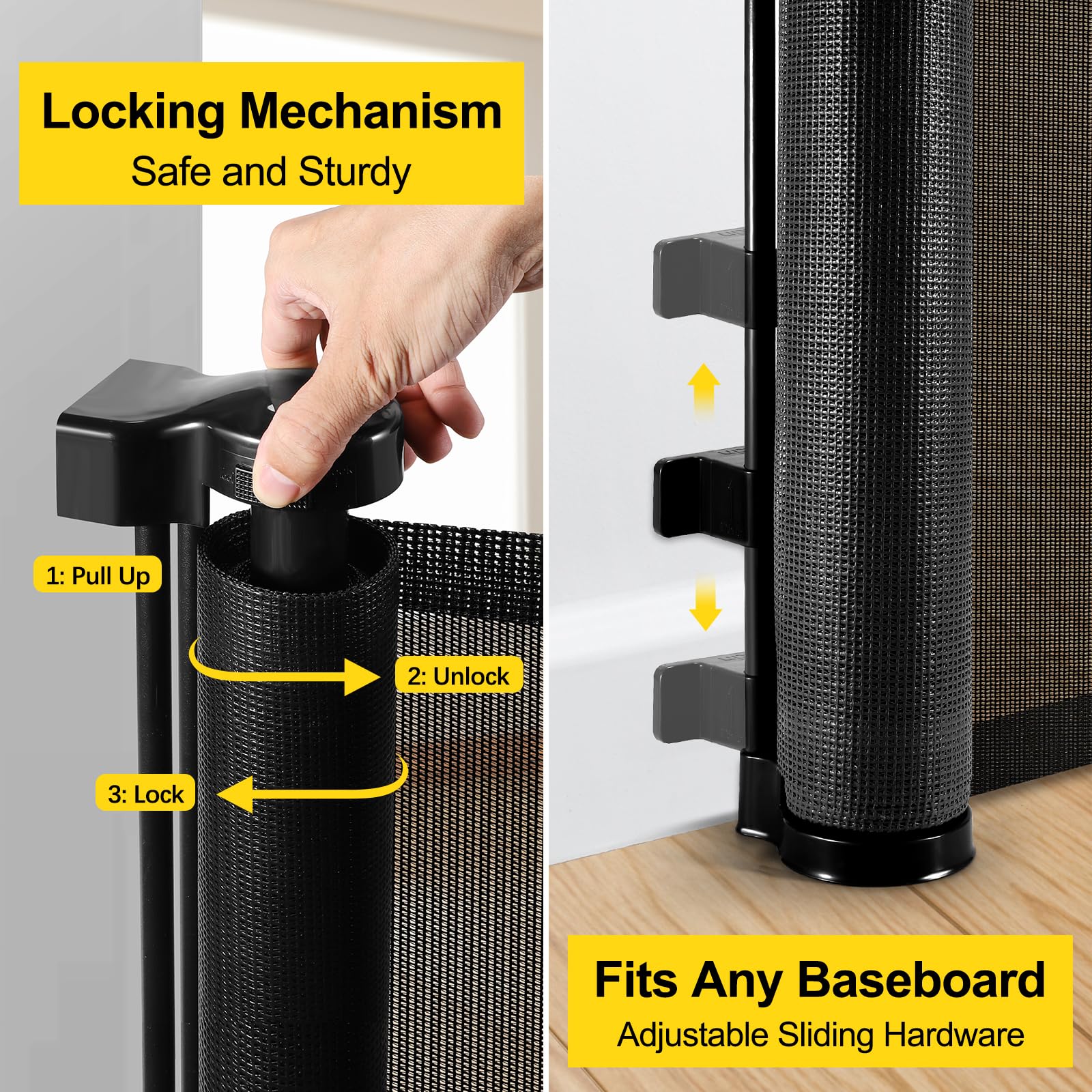 Bingguz retractable design with no bottom bar reduces trip risk.
