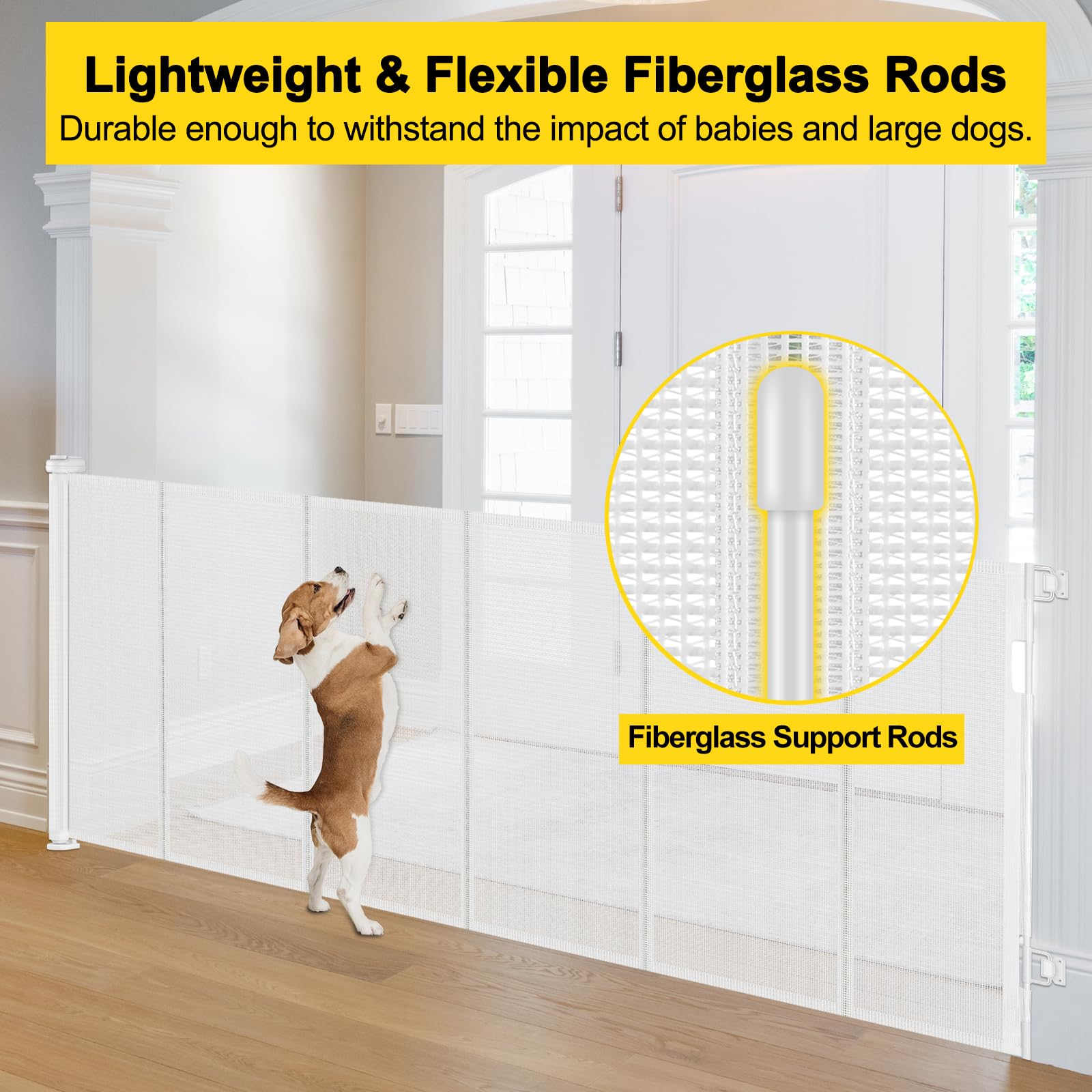 Bingguz retractable gate with one-handed operation for easy access.