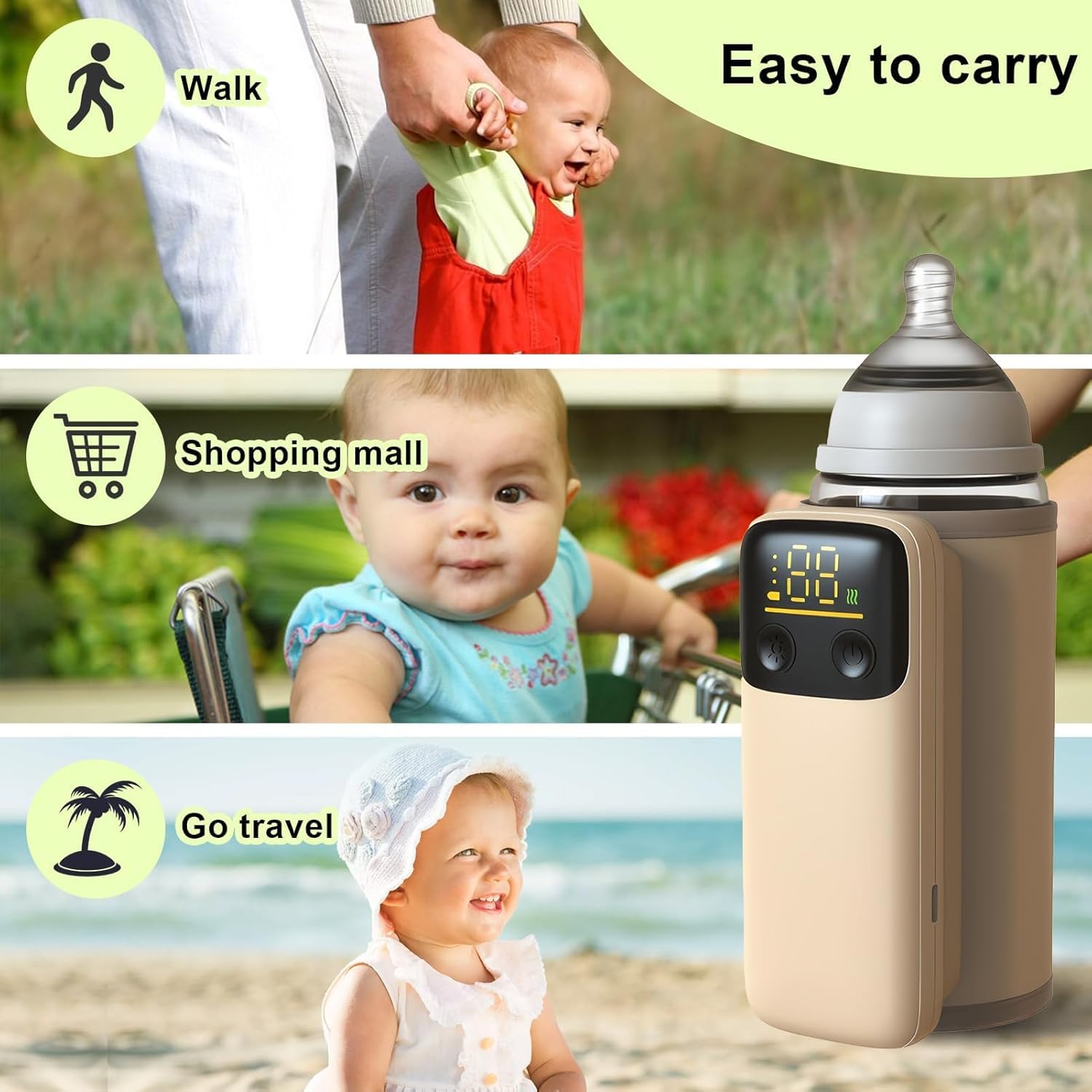 BINGONE six heat settings offer flexible milk warming options for various starting temps.