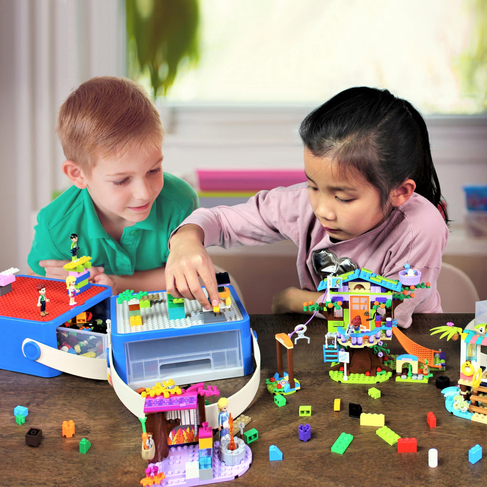 Bins and Things baseplate compatible surface enables LEGO building anywhere