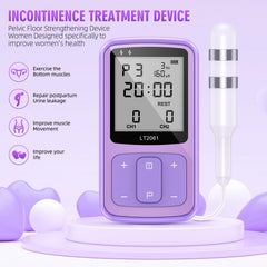 Binsterain pelvic muscle trainer control panel enables program selection and intensity control.