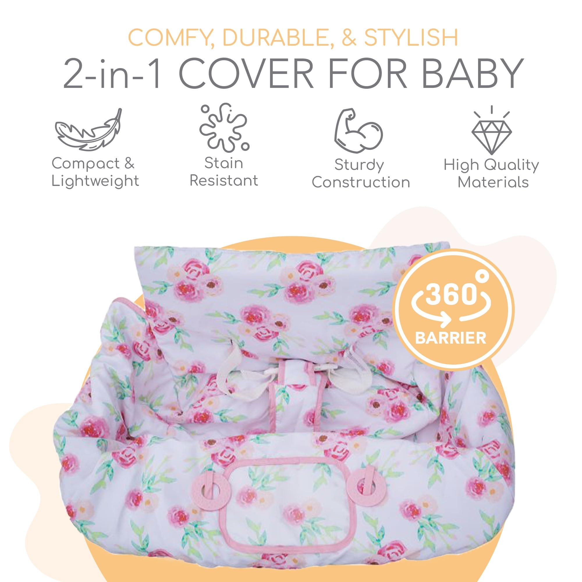 Binxy Baby Cushy High Chair Cover on seat provides cozy seating for meals.